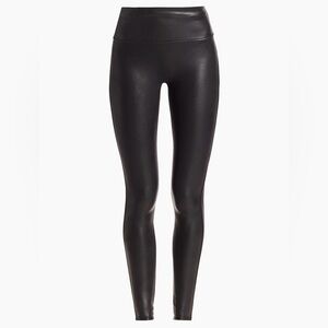 SPANX Faux Leather Leggings Black High Rise Smoothing